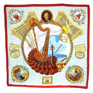 カレ90 Wolfgang Amadeus Mozart モーツァルトへの賛歌 シルク ブルー