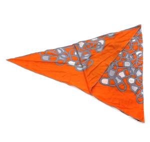 HERMES ロザンジュ GM スカーフ カシミヤ シルク混 オレンジ