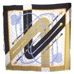 カレジェアン140 clic clac pois クリッククラック ドット スカーフ シルク ブルー