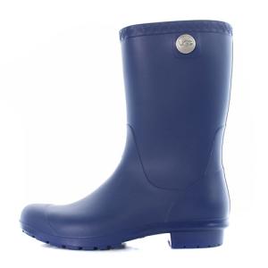 ラバーブーツ ミドル ロゴ レインブーツ 8 25cm 青 ブルー