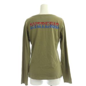 HYSTERIC GLAMOUR ヒスベア カットソー Tシャツ 長袖 コットン F カーキ マルチカラー
