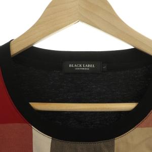 BLACK LABEL CRESTBRIDGE チェック柄カットソー Tシャツ ロンT 長袖 切替 L 黒 ブラック