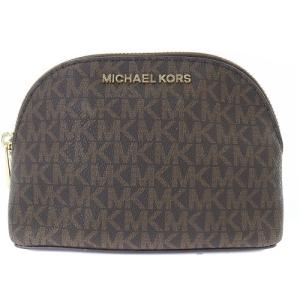 化粧ポーチ ロゴ 小物入れ 茶色 ブラウン