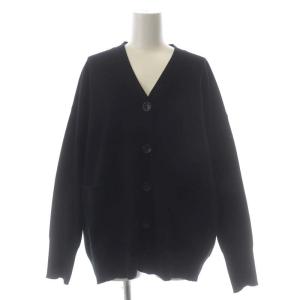 23SS C/AC ダブルジャガードカーディガン ニット 長袖 Vネック 黒 ブラック