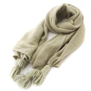 ストール 大判 モヘヤ混 タッセル フリンジ ベージュ