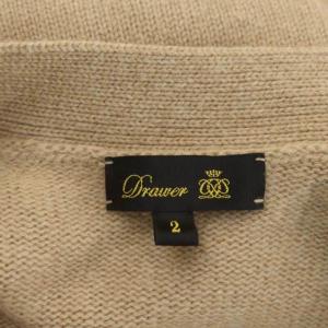 Drawer 7GカシミヤVネックニットカーディガン オーバーサイズ 長袖 2 ベージュ