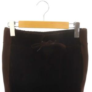 REMI RELIEF ベロアパンツ ソフトフレア ドロスト 切替 S 茶色 ブラウン /ES OS