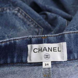 CHANEL 19年 デニムパンツ ジーンズ マトラッセ 34 ブルー