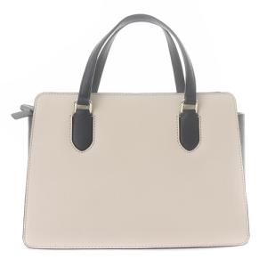 kate spade new york レザー トートバッグ ハンドバッグ ロゴ べージュ 黒 ブラック WKRU5393