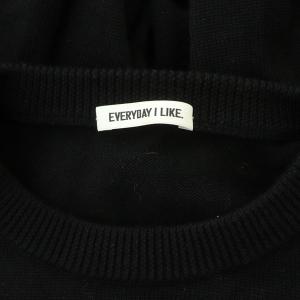 EVERYDAY I LIKE ベーシックニット セーター ウール 長袖 クルーネック ウール 黒 ブラック