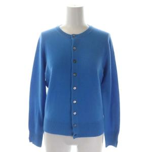 22AW スコットランドカシミヤ クルーネックニットカーディガン 長袖 F 青 ブルー