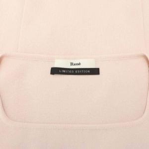 René ニット プルオーバー 長袖 リボン パールボタン ピンク