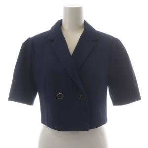 CELFORD 22SS スーツ セットアップ 上下 リネンライクショートジャケット 半袖 ダブル マーメイドスカート ロング 36 紺 ネイビー