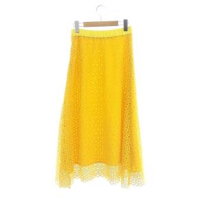 Diagram GRACE CONTINENTAL サークルカットワークレーススカート フレアスカート ロング マスタード 黄色 イエロー