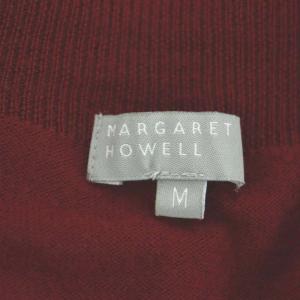 MARGARET HOWELL Vネックカーディガン ニット 長袖 M ワインレッド
