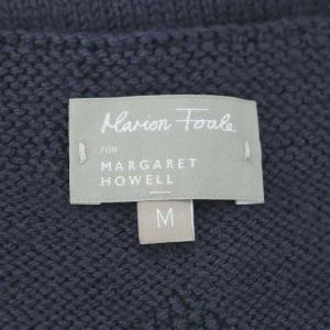 MARGARET HOWELL Vネックニットベスト プルオーバー M チャコール ブラック