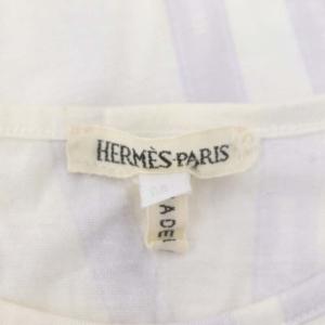 HERMES Tシャツ 半袖 ボルデュック マルジェラ期 M アイボリー 紫 パープル