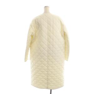 Spick&Span 22AW キルティングノーカラーロングコート 中綿 アウター 36 オフホワイト