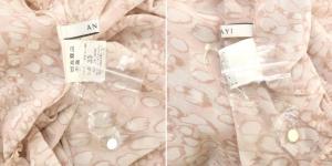 ANAYI 21AW レオパードプリントワンピース ノースリーブ ロング ミモレ バンドカラー 38 ピンク