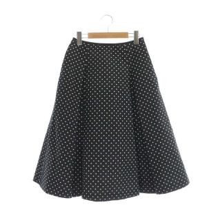 22SS スターラメジャガードタック スカート ロング ミモレ 36 S 黒 ブラック