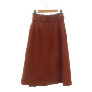ANAYI 21AW タックスカート ロング フレア 36 オレンジブラウン