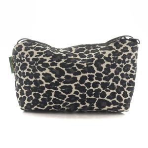 Hervé Chapelier ナイロン舟型ショルダーバッグS ハンドバッグ レオパード ブラック