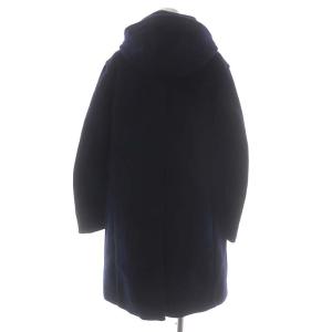 DANTON ウールモッサ フードコート アウター ロング 38 紺 ネイビー