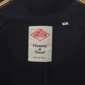 DANTON ウールモッサ フードコート アウター ロング 38 紺 ネイビー