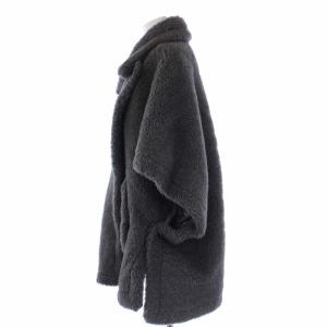 Max Mara アルパカ×ウール×シルク テディベア ポンチョ ケープコートグレー