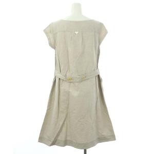 MHL. 半袖ワンピース ミモレ ロング リネン混 1 グレージュ