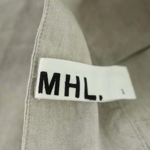 MHL. 半袖ワンピース ミモレ ロング リネン混 1 グレージュ
