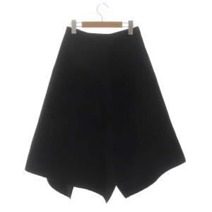 MARNI アシンメトリーAラインスカート ウール ミモレ丈 ロング 36 黒 ブラック