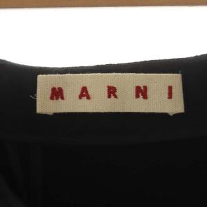 MARNI アシンメトリーAラインスカート ウール ミモレ丈 ロング 36 黒 ブラック