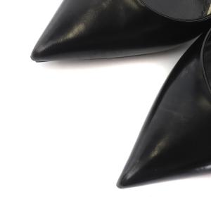 LOUIS VUITTON アイライン・ライン パンプス レザー ポインテッドトゥ ハイヒール 36.5 23.5cm 黒 ブラック