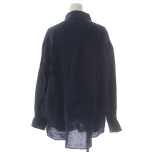 Deuxieme Classe イタリアセイサン カシュクールシャツ 長袖 リネン 紺 ネイビー