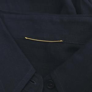 Deuxieme Classe イタリアセイサン カシュクールシャツ 長袖 リネン 紺 ネイビー