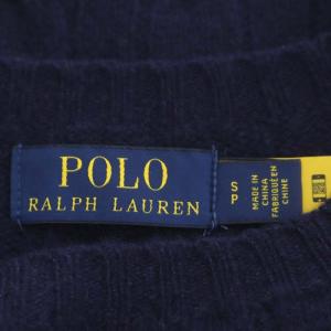 POLO RALPH LAUREN ウール ポニー刺繍 ニット セーター 長袖 S 紺 ネイビー