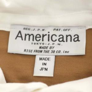 AMERICANA ハーフボタン 襟付きカットソー ラガーシャツ 長袖 茶 紺 白