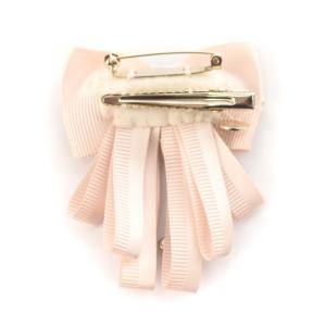 TO BE CHIC タグ付き 23SS ダイヤレーンリュバン ブローチ リボンモチーフ ビジュー ピンク