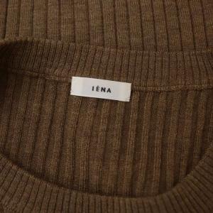 IENA 6x3リブクルーネックプルオーバー ニット カットソー 長袖 ウール モカ