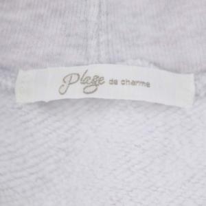 Plage 22AW ワイドフーディパーカー カットソー 長袖 スウェット プルオーバー 裏起毛 ライトグレー