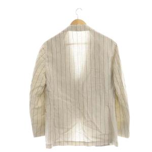 EDIFICE 23SS avancer ストライプジャケット テーラード ウール リネン 46 ベージュ 黒 ブラック