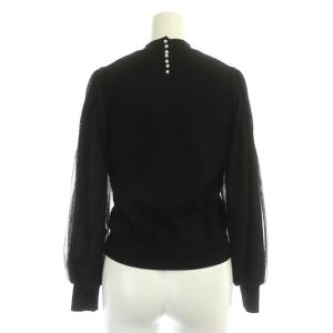 TOCCA 22AW【洗える!】ANGELA プルオーバー ニット カットソー 長袖 チュール ウール混 XS 黒 ブラック
