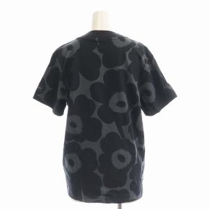 adidas Originals マリメッコ ウニッコ Tシャツ カットソー ロゴ 花柄 半袖 L 黒 ブラック チャコールグレー