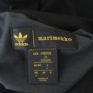 adidas Originals マリメッコ ウニッコ Tシャツ カットソー ロゴ 花柄 半袖 L 黒 ブラック チャコールグレー