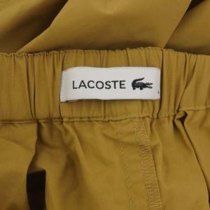 LACOSTE 撥水ナイロン マキシフレアスカート ロング 40 マスタード