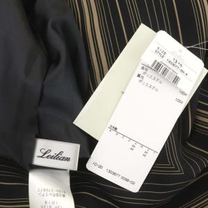 Leilian 23年製 マルチストライプVネックワンピース 13+ ブラック