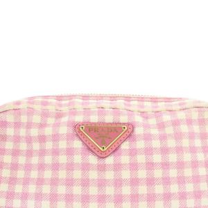 プラダ PRADA ポーチ ピンク ギンガムチェック