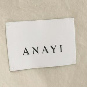 ANAYI 21SS リネンストレッチノーカラージャケット シングル 1B 36 ベージュ