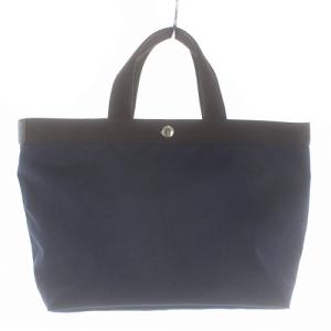 Hervé Chapelier トートバッグ M ハンドバッグ 紺 ネイビー 茶色 ブラウン 704C